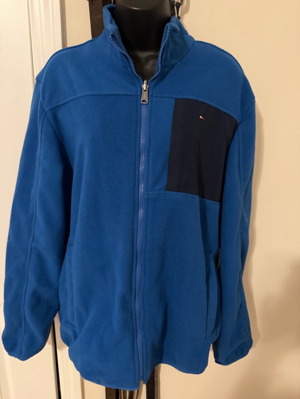 Tommy Hilfiger  Mens Royal Blue Full-Zip Fleece Jacket size Large